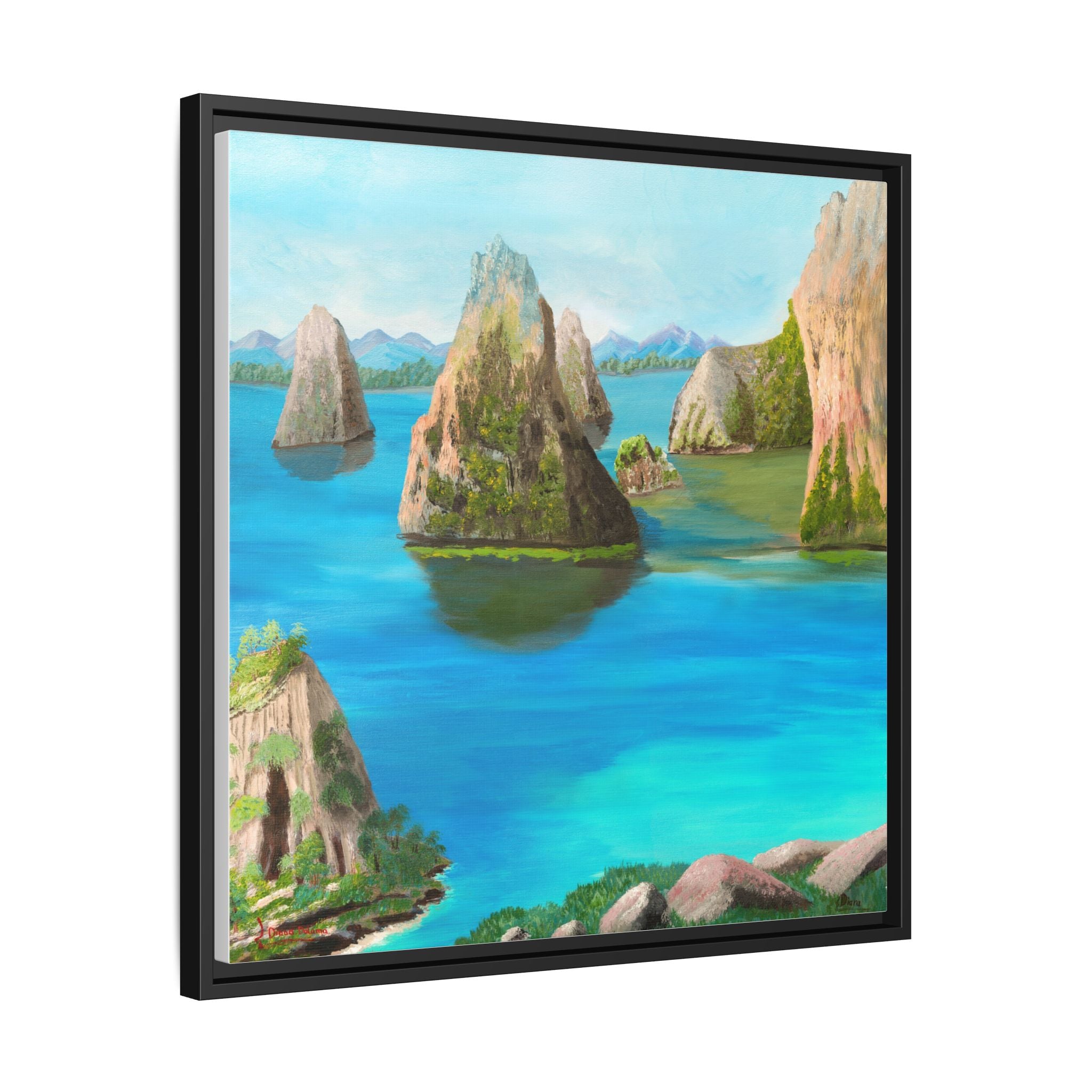 Copy of Tropical Seascape Matte Canvas Print — Framed Island Landscape Wall Art