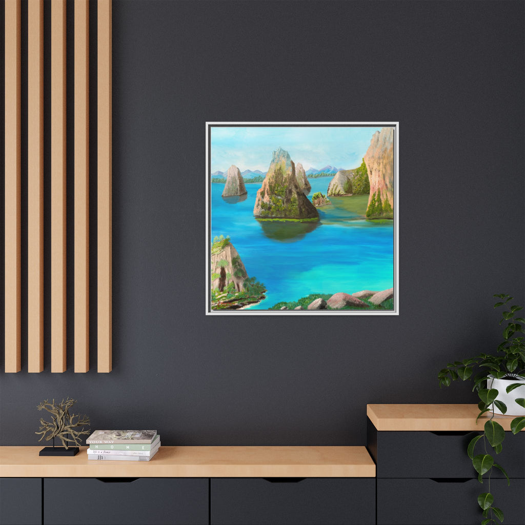 Copy of Tropical Seascape Matte Canvas Print — Framed Island Landscape Wall Art
