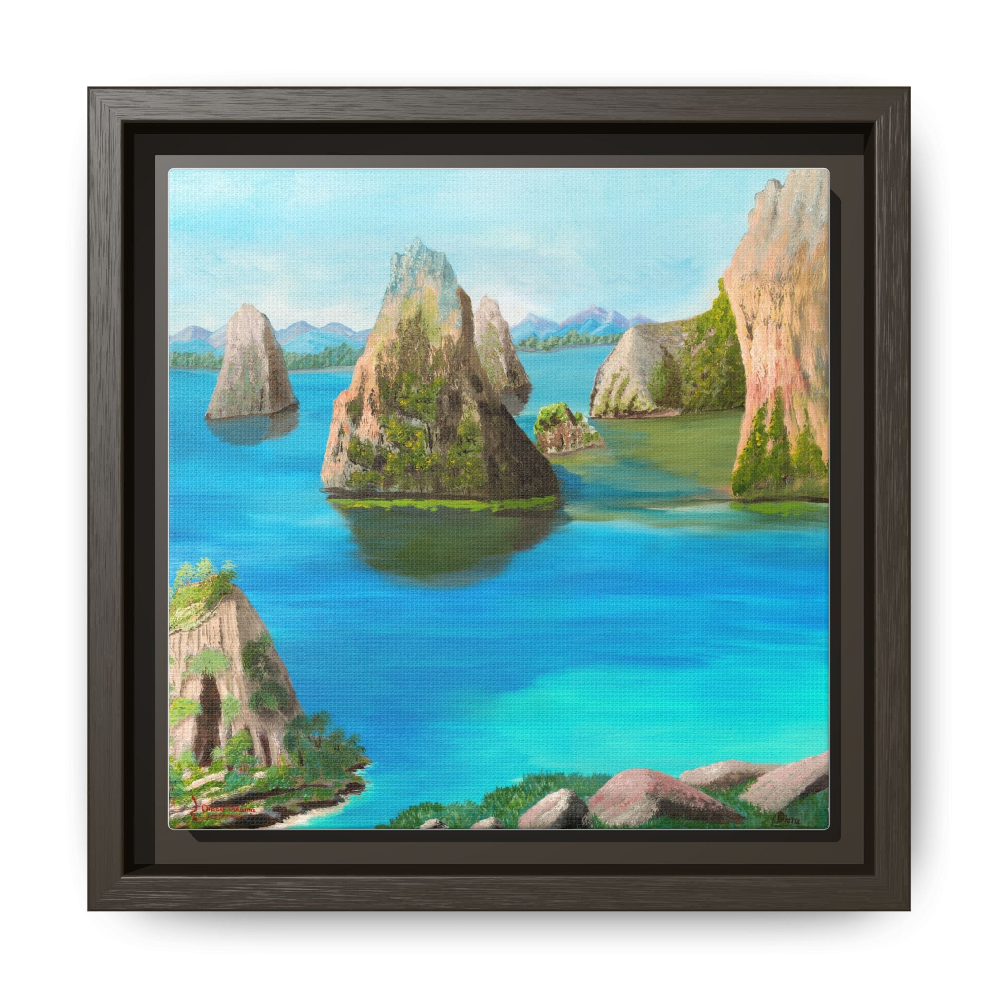 Copy of Tropical Seascape Matte Canvas Print — Framed Island Landscape Wall Art