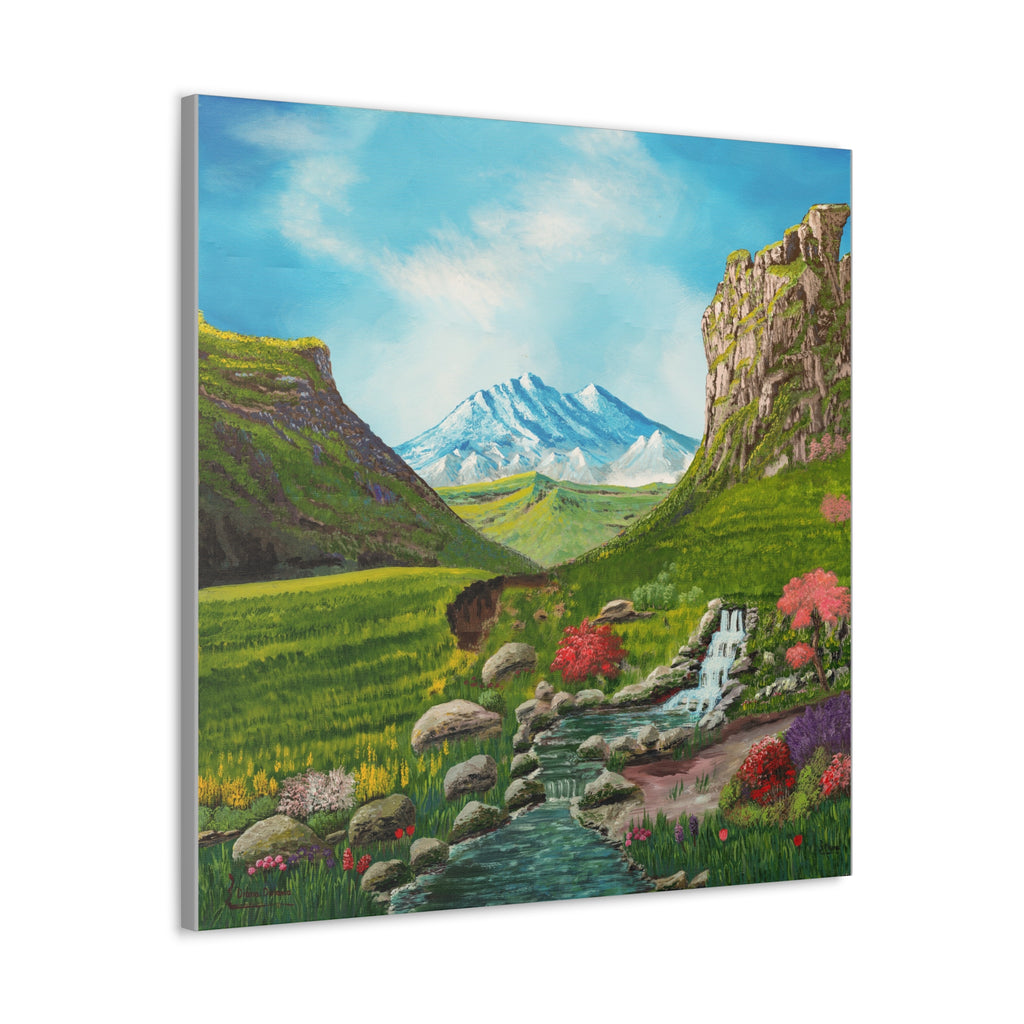 Classic Canvas Landscape Print — Mountain Valley Scenic Wall Art