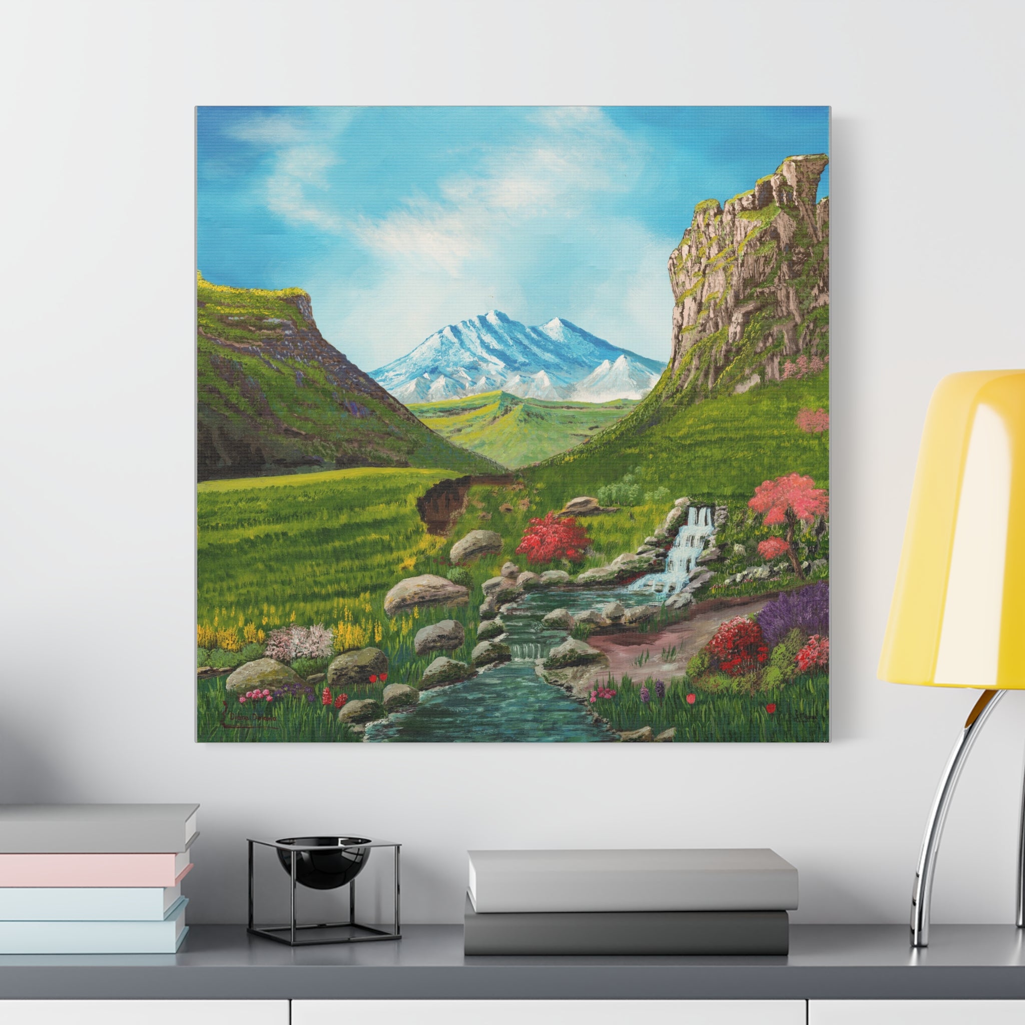Classic Canvas Landscape Print — Mountain Valley Scenic Wall Art