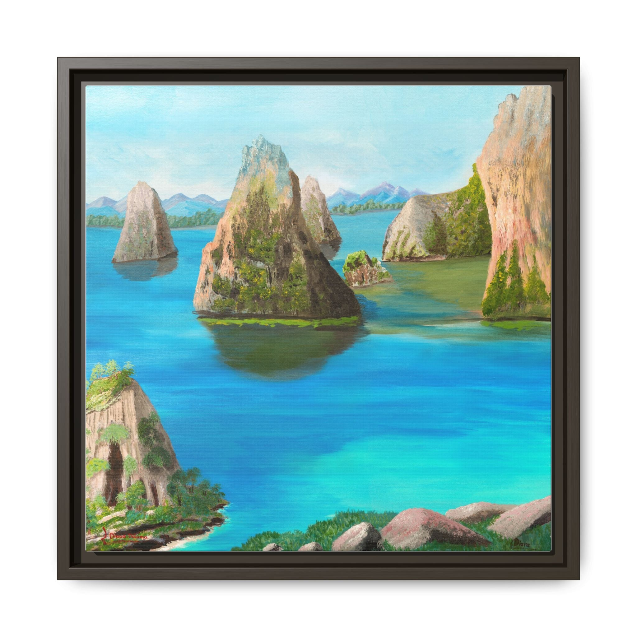 Copy of Tropical Seascape Matte Canvas Print — Framed Island Landscape Wall Art