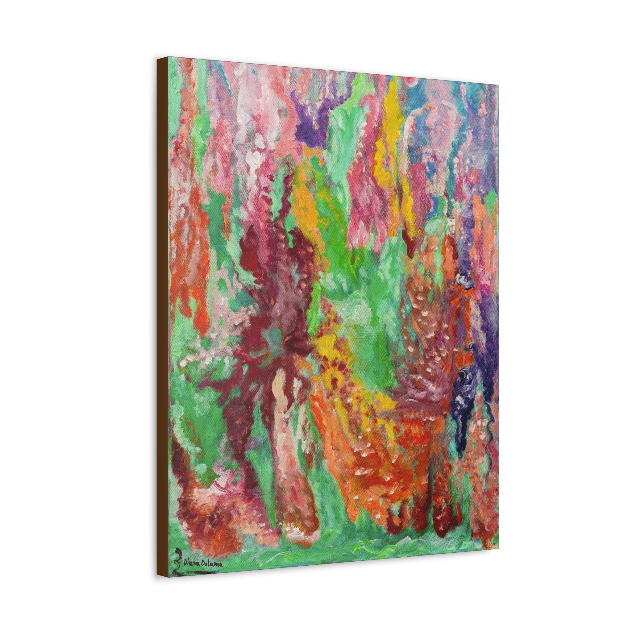 Abstract Color Drip Stretched Canvas