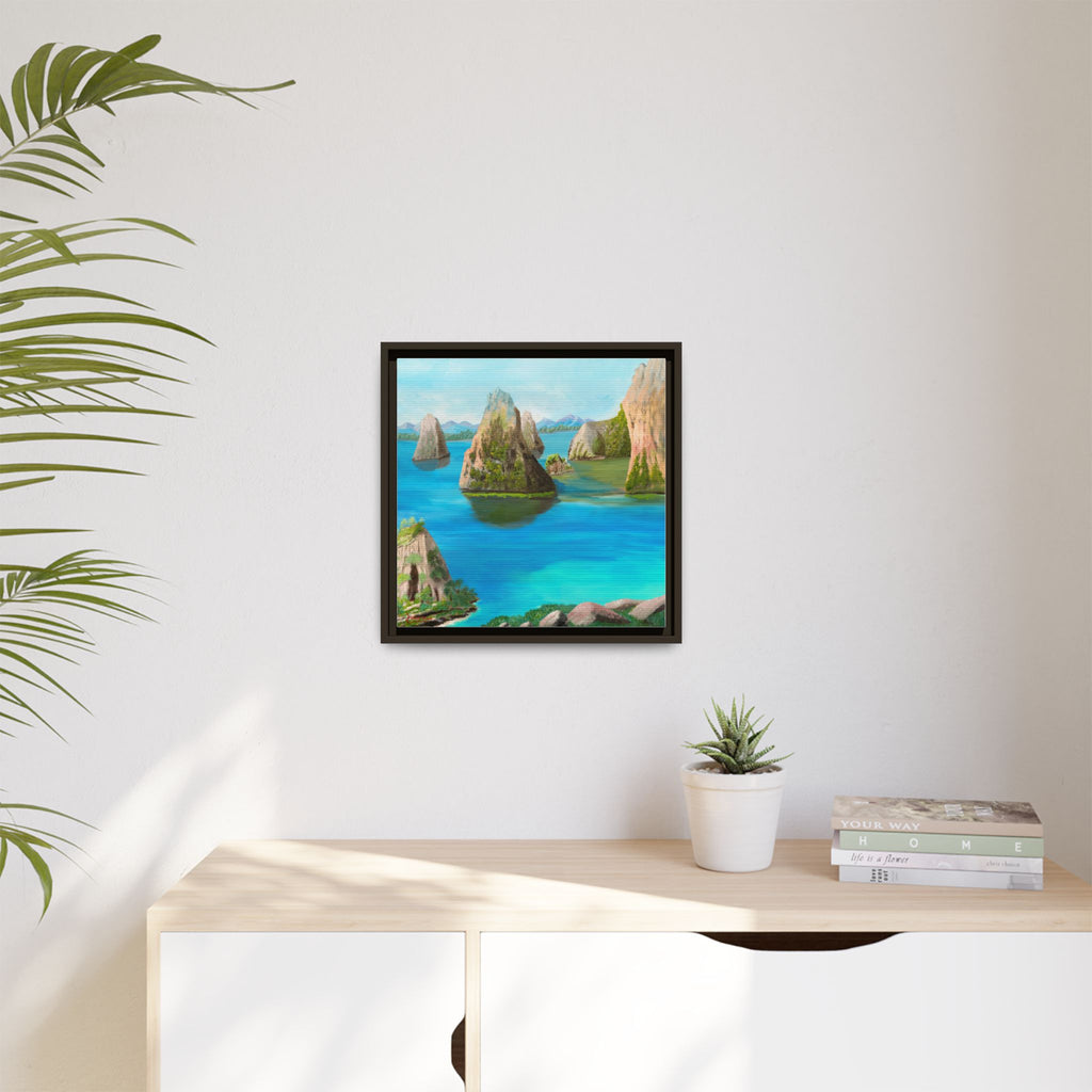 Copy of Tropical Seascape Matte Canvas Print — Framed Island Landscape Wall Art