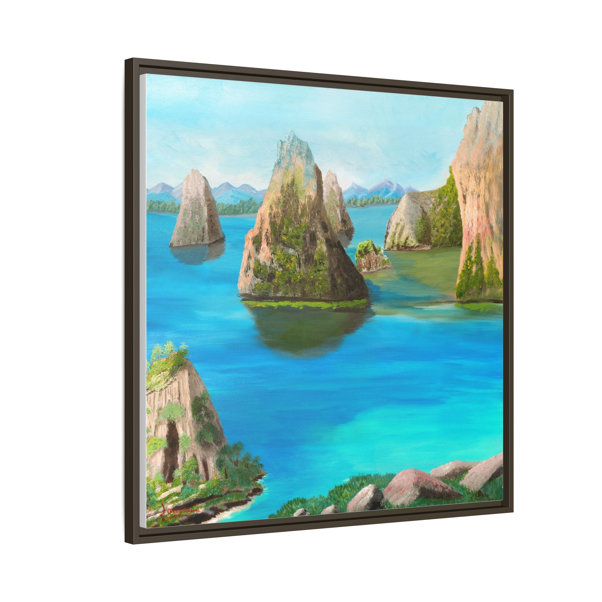 Copy of Tropical Seascape Matte Canvas Print — Framed Island Landscape Wall Art