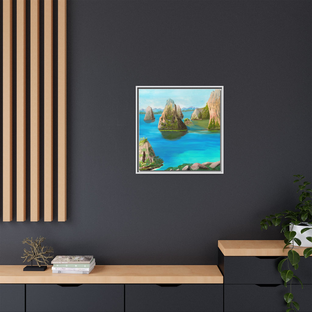 Copy of Tropical Seascape Matte Canvas Print — Framed Island Landscape Wall Art