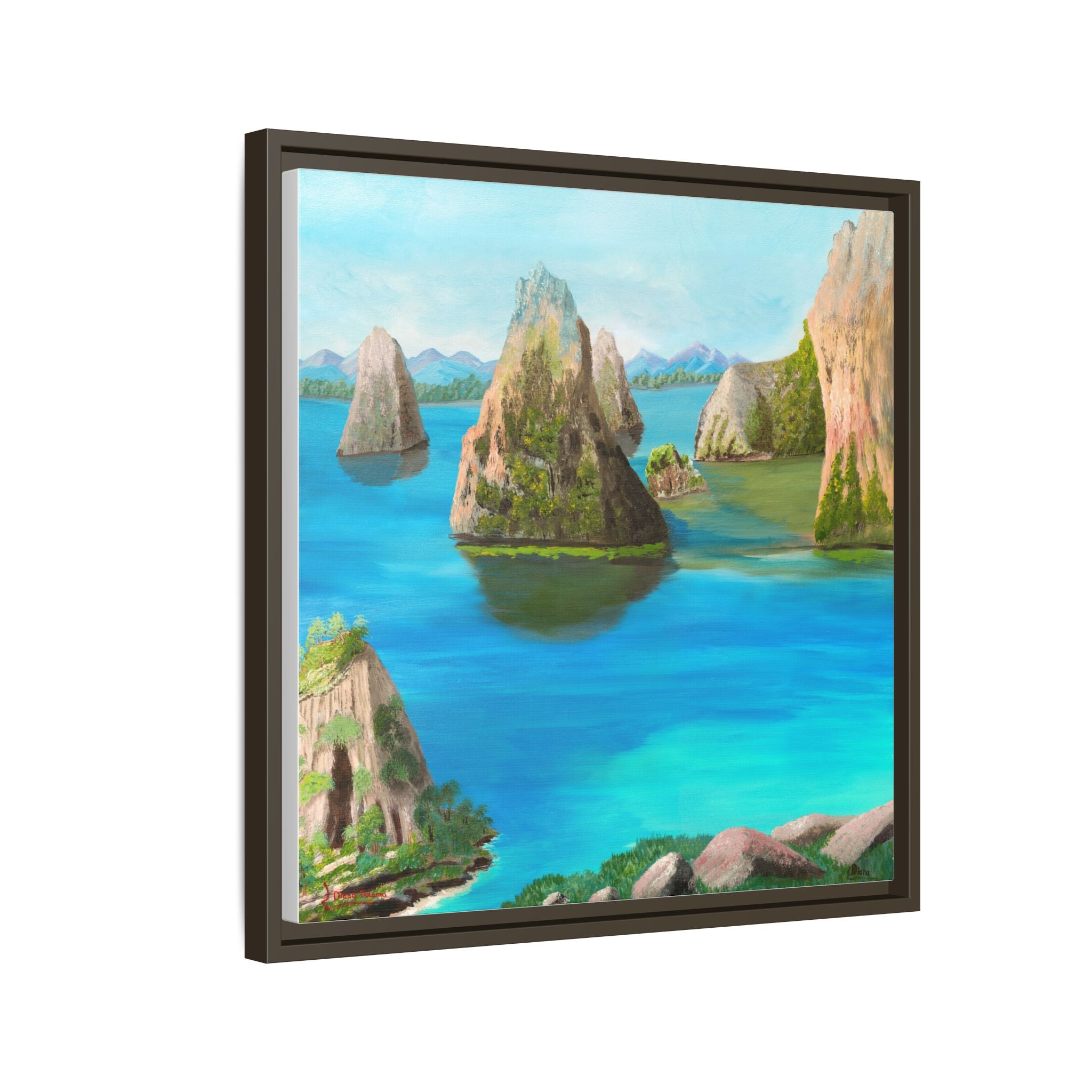 Copy of Tropical Seascape Matte Canvas Print — Framed Island Landscape Wall Art