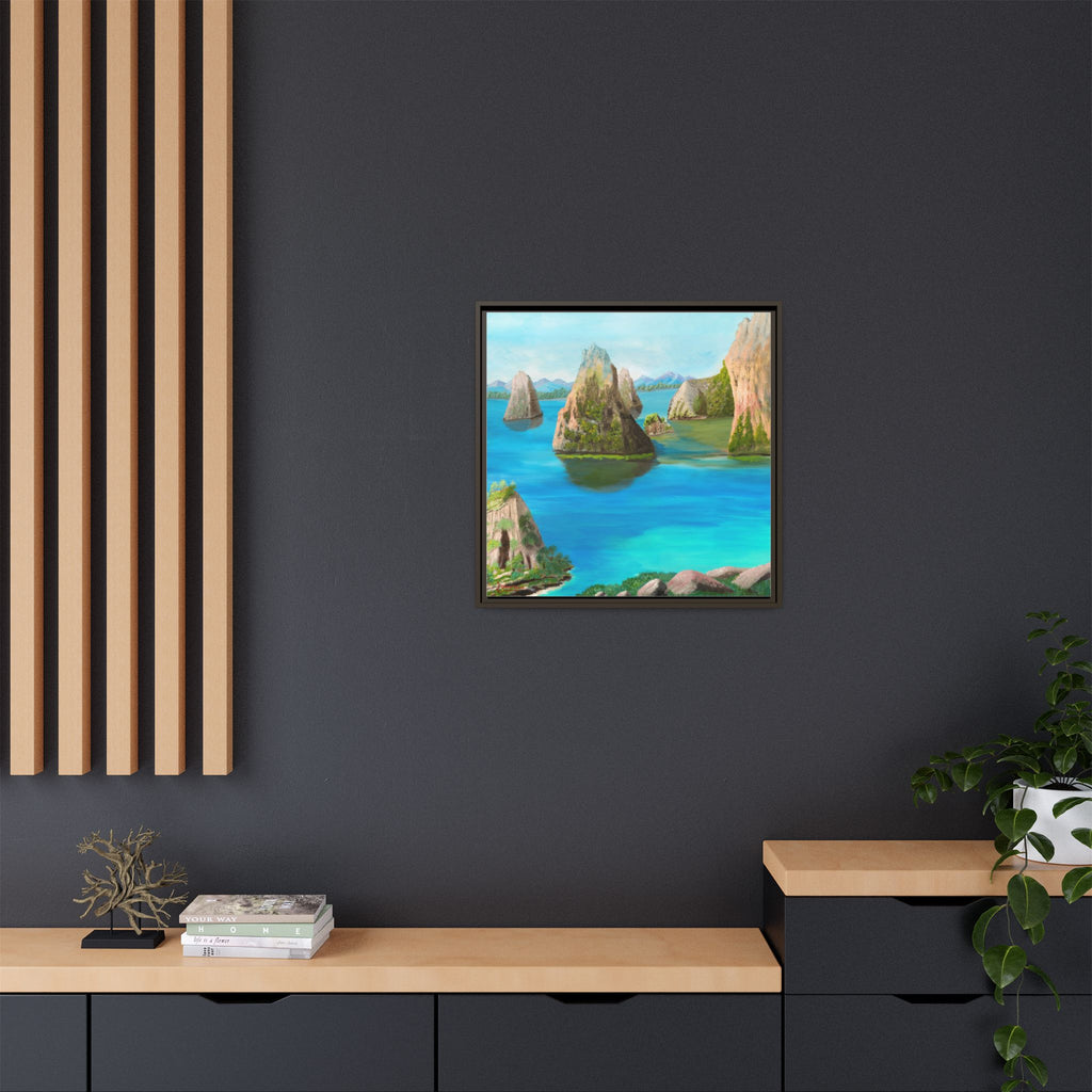 Copy of Tropical Seascape Matte Canvas Print — Framed Island Landscape Wall Art