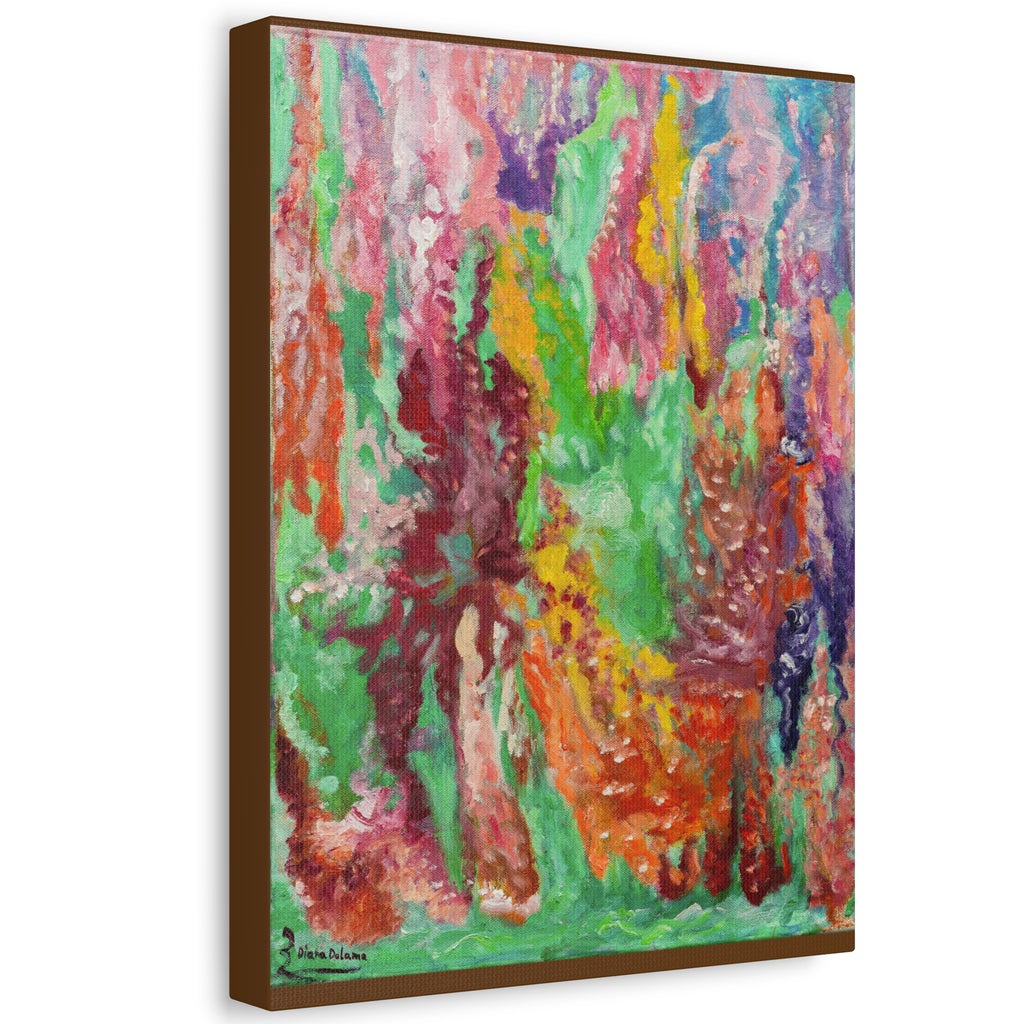 Abstract Color Drip Stretched Canvas