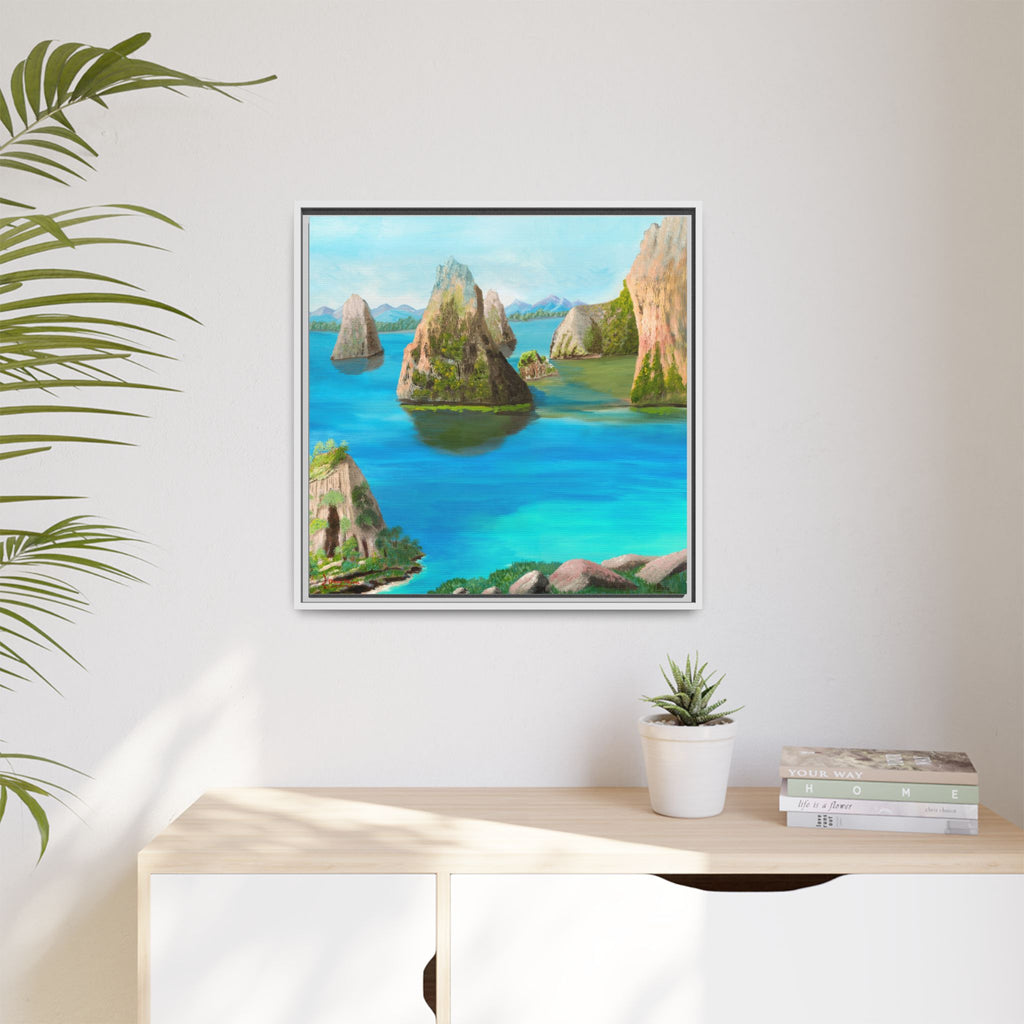 Copy of Tropical Seascape Matte Canvas Print — Framed Island Landscape Wall Art
