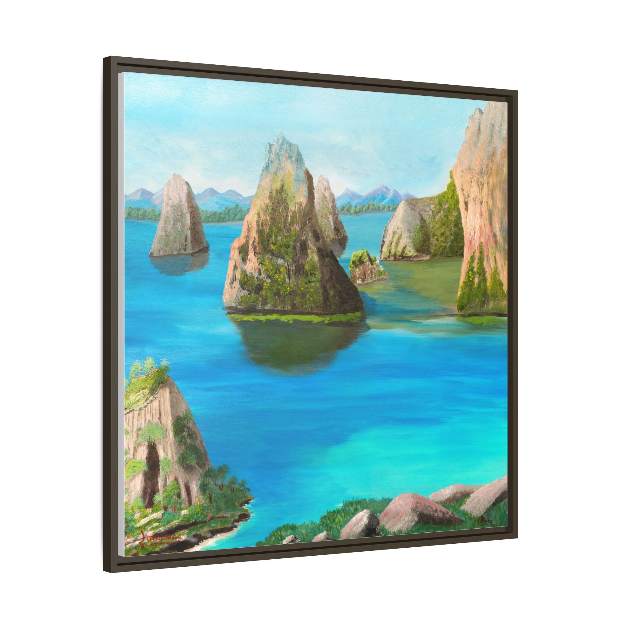 Copy of Tropical Seascape Matte Canvas Print — Framed Island Landscape Wall Art