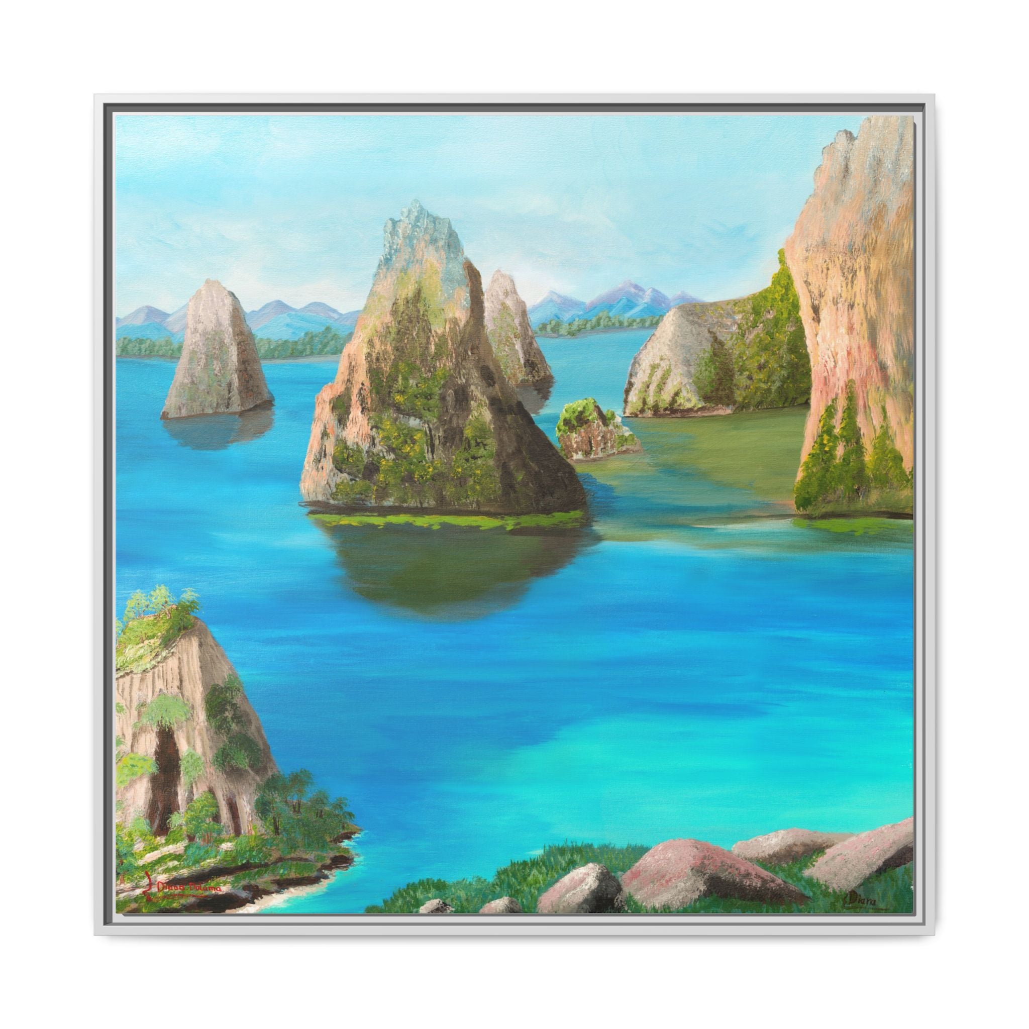 Copy of Tropical Seascape Matte Canvas Print — Framed Island Landscape Wall Art