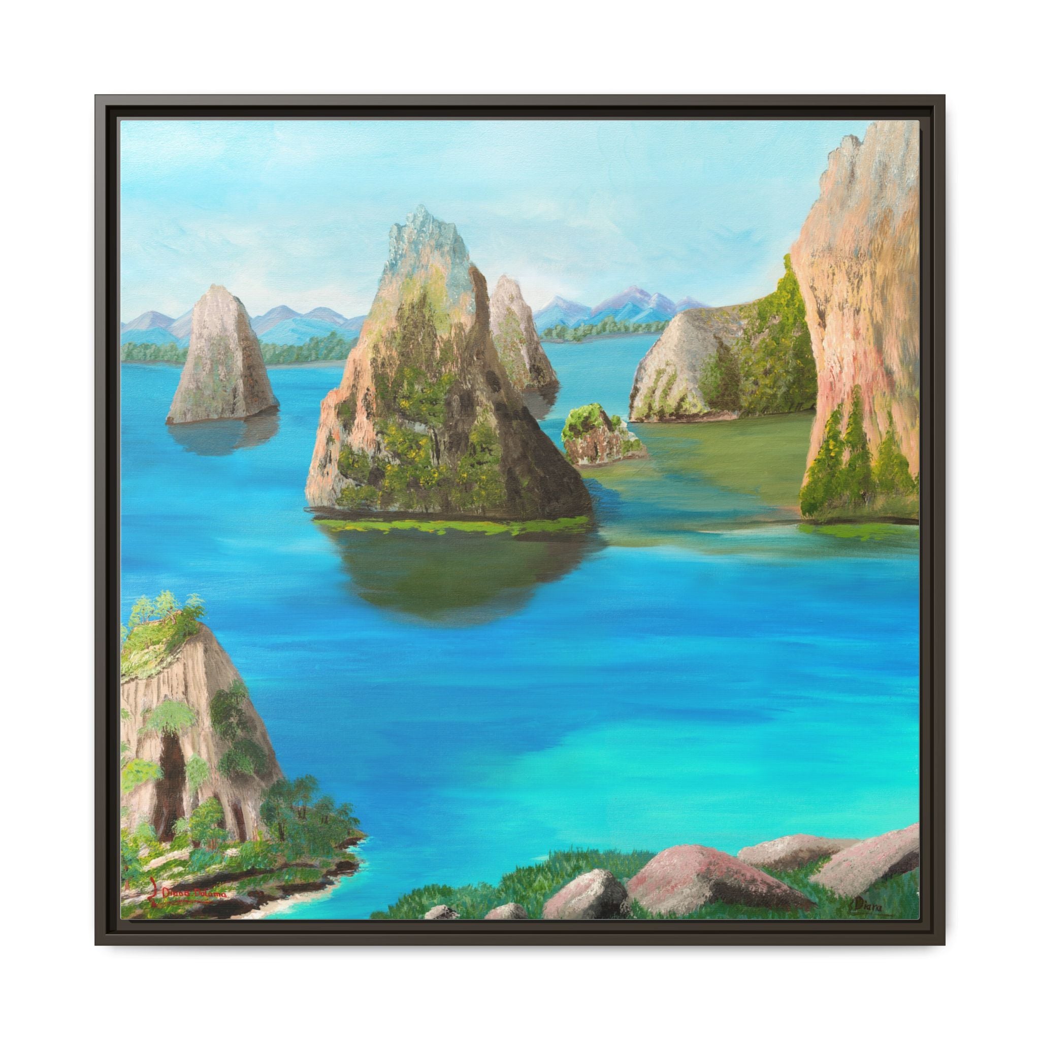Copy of Tropical Seascape Matte Canvas Print — Framed Island Landscape Wall Art