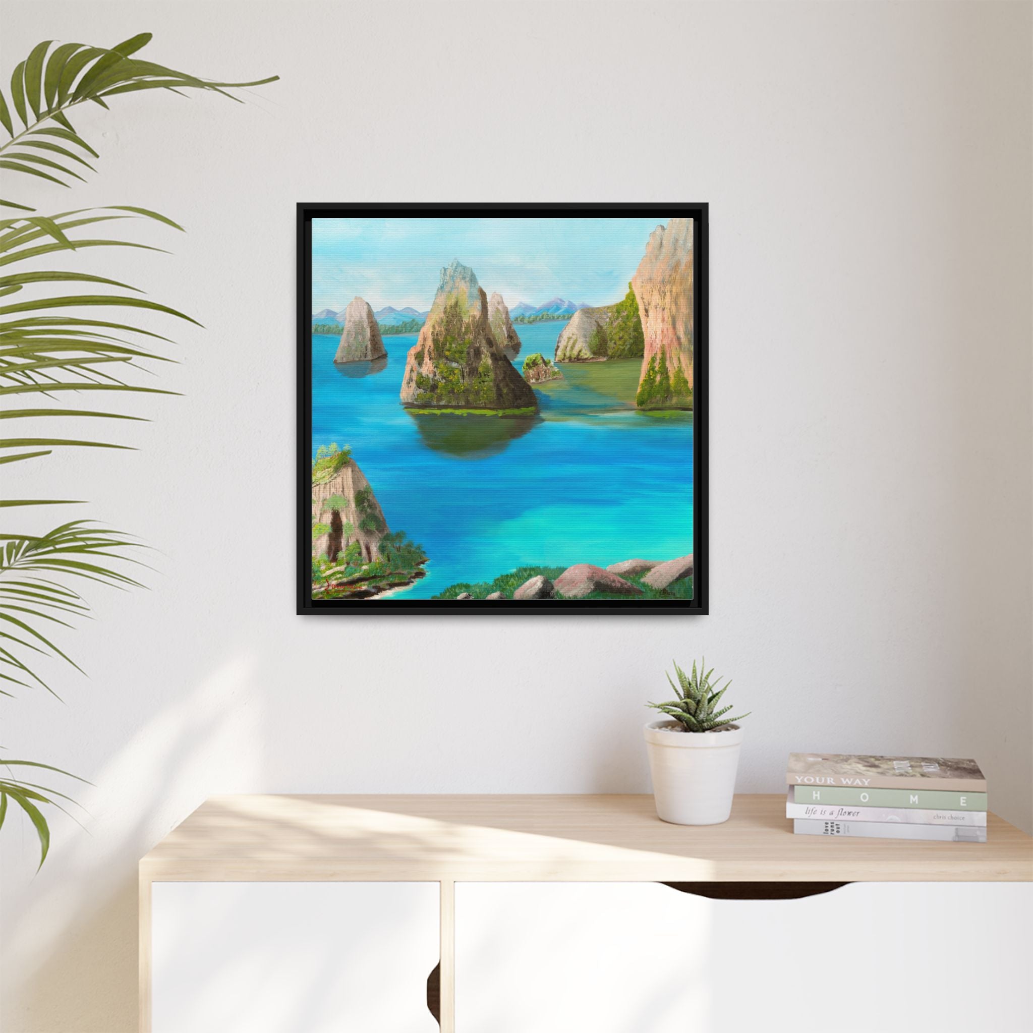 Copy of Tropical Seascape Matte Canvas Print — Framed Island Landscape Wall Art