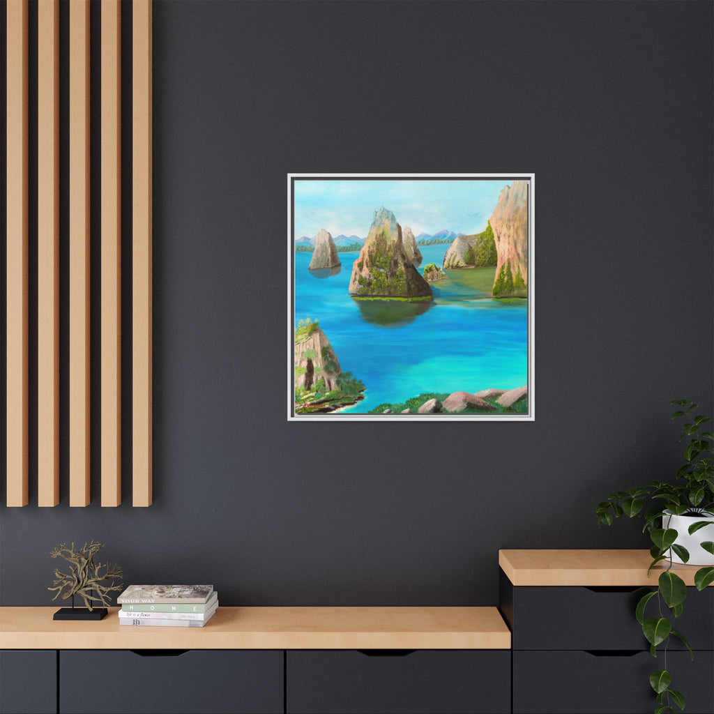 Copy of Tropical Seascape Matte Canvas Print — Framed Island Landscape Wall Art