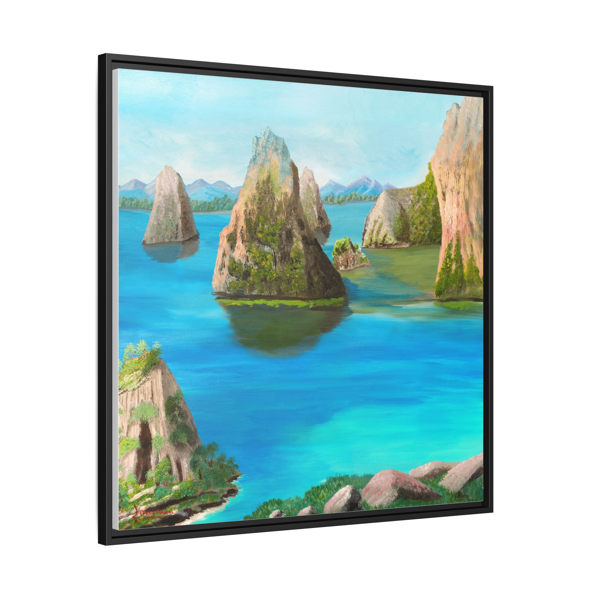 Copy of Tropical Seascape Matte Canvas Print — Framed Island Landscape Wall Art