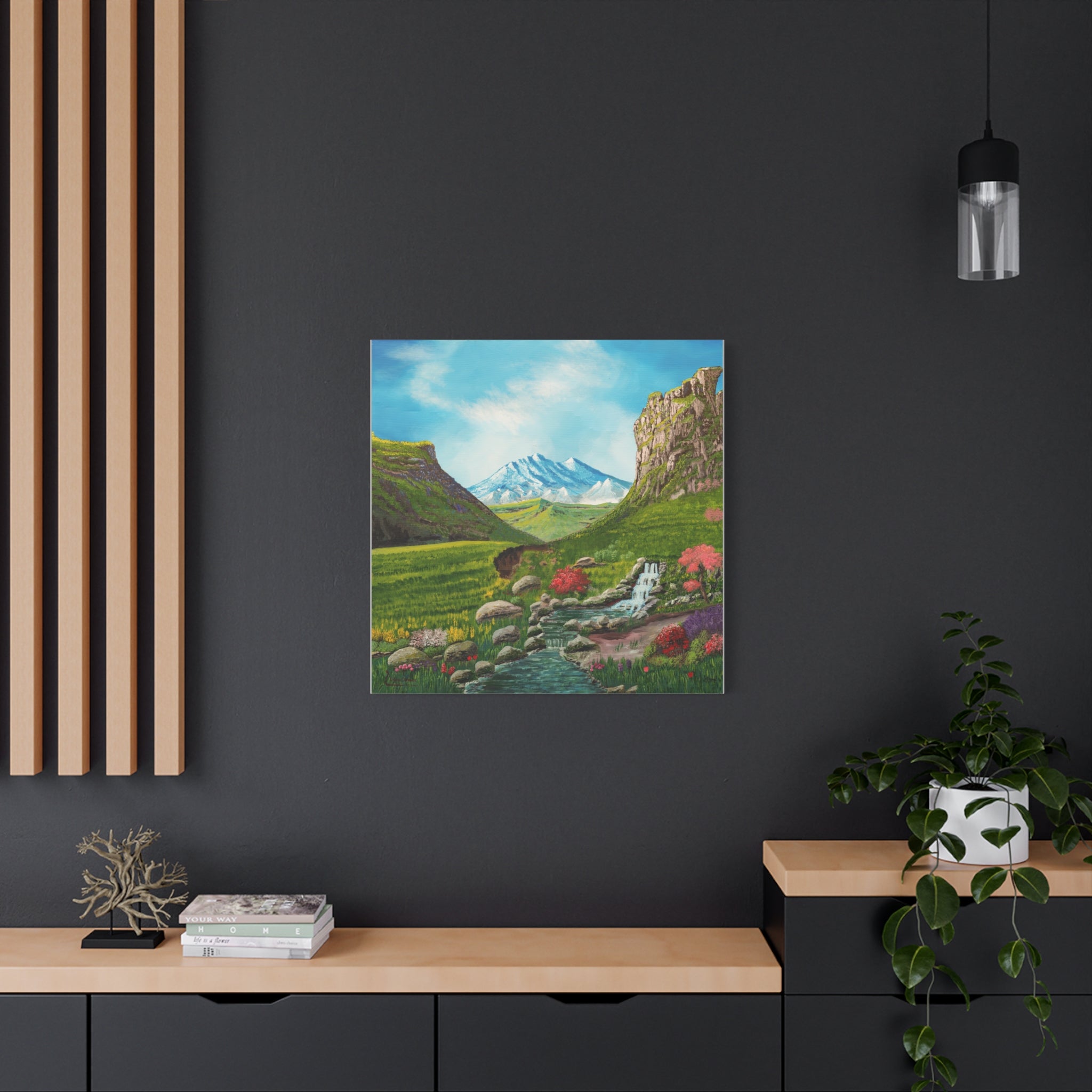 Classic Canvas Landscape Print — Mountain Valley Scenic Wall Art