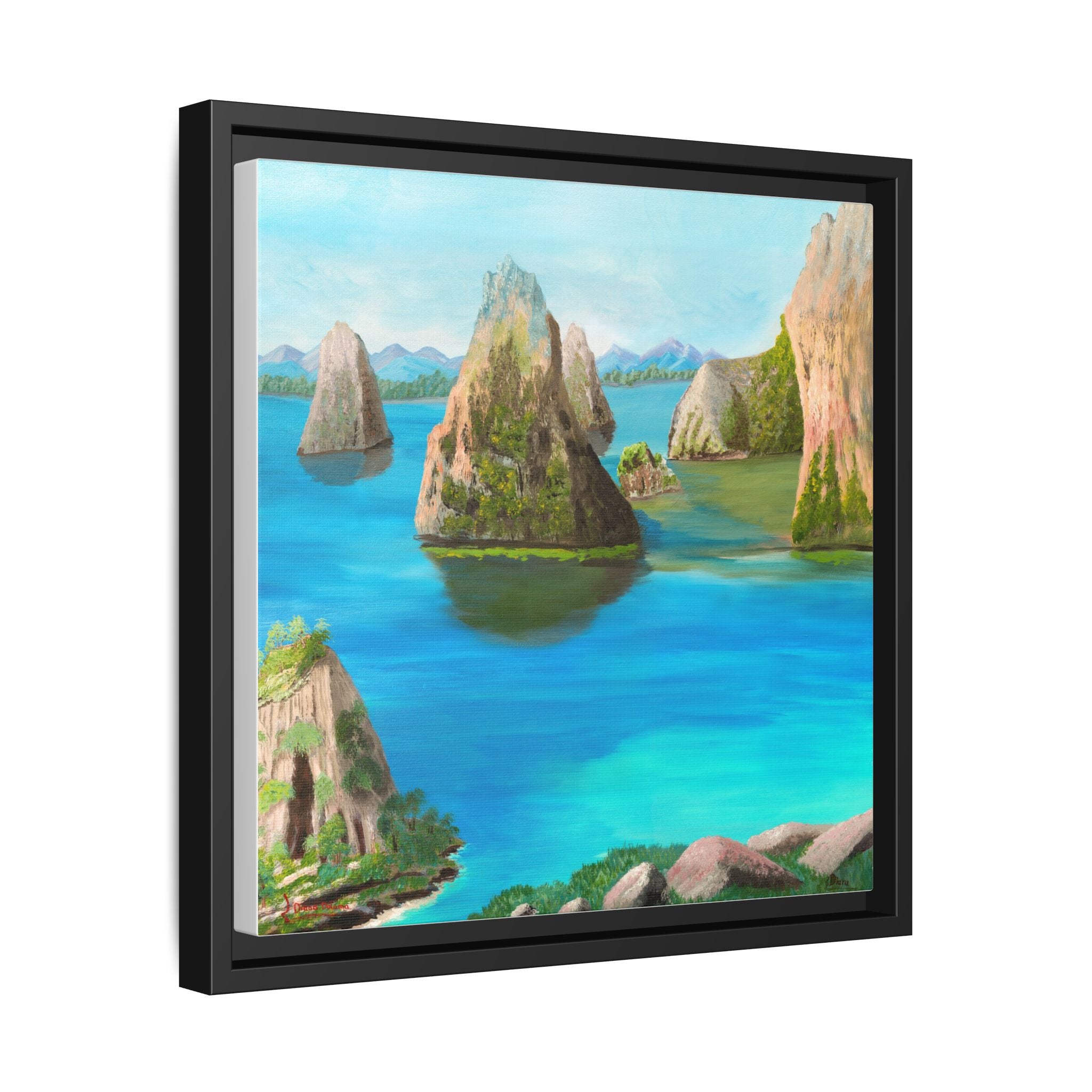 Copy of Tropical Seascape Matte Canvas Print — Framed Island Landscape Wall Art