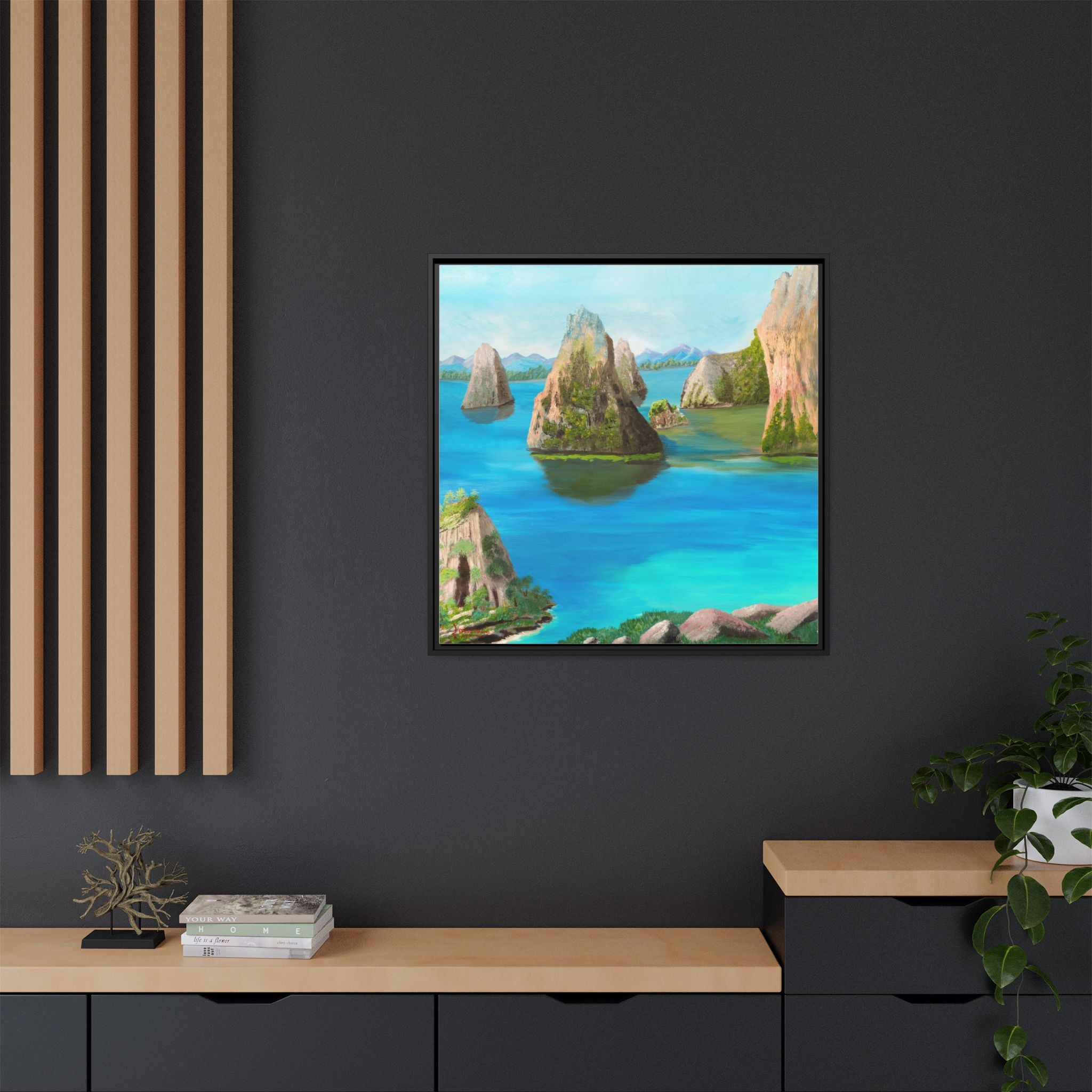 Copy of Tropical Seascape Matte Canvas Print — Framed Island Landscape Wall Art