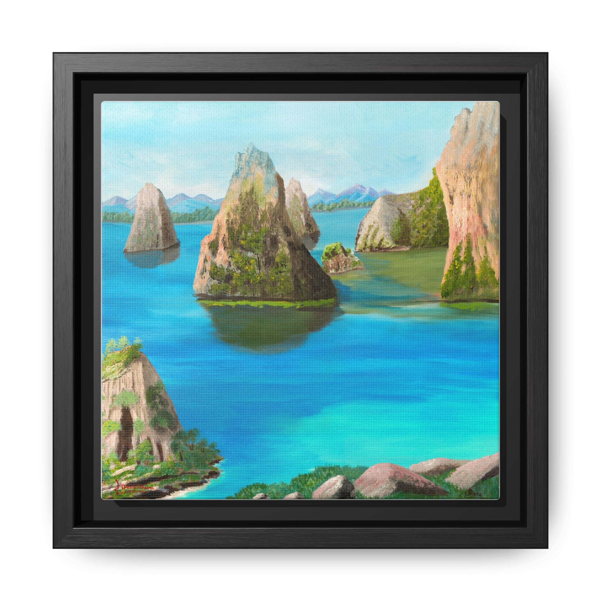 Copy of Tropical Seascape Matte Canvas Print — Framed Island Landscape Wall Art