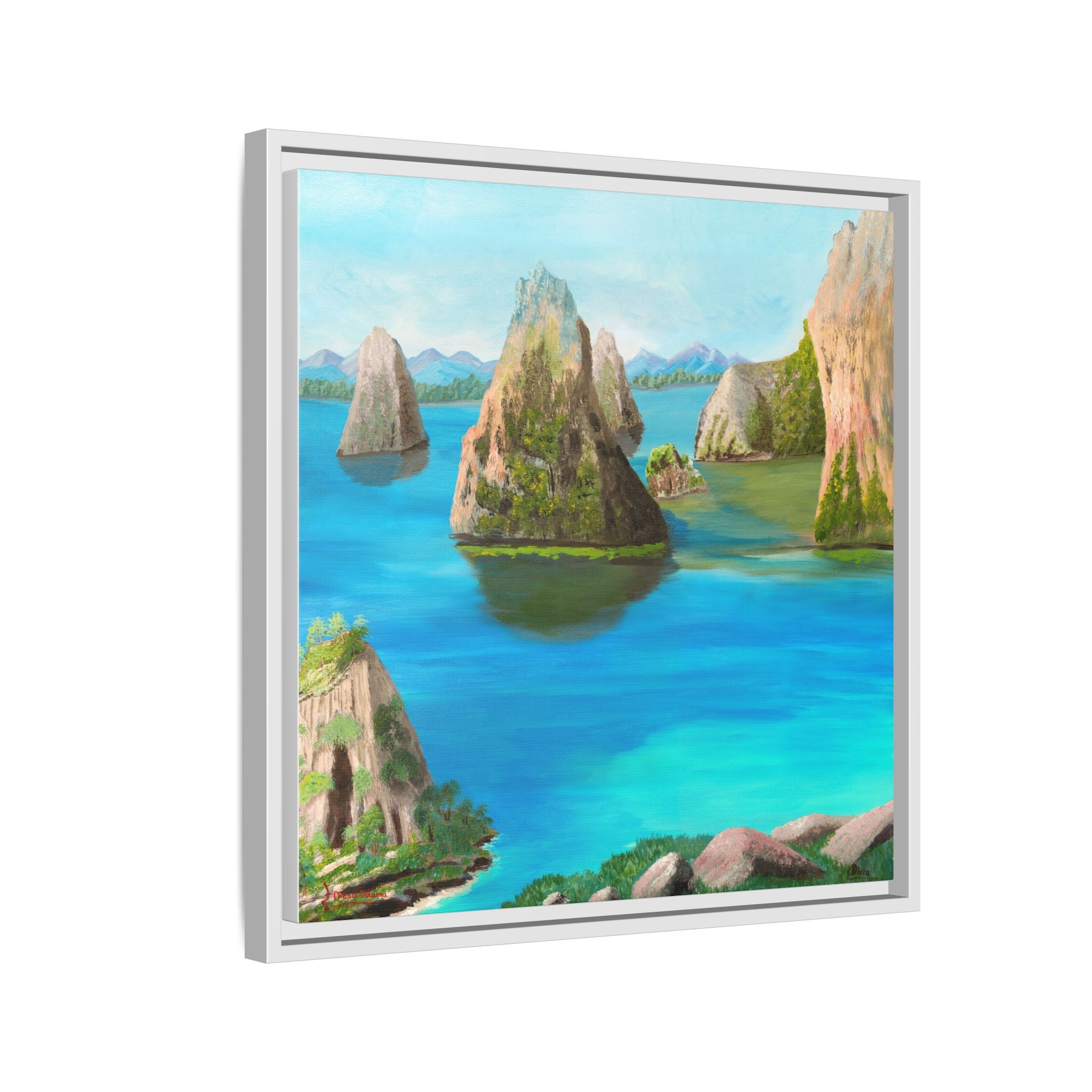 Copy of Tropical Seascape Matte Canvas Print — Framed Island Landscape Wall Art