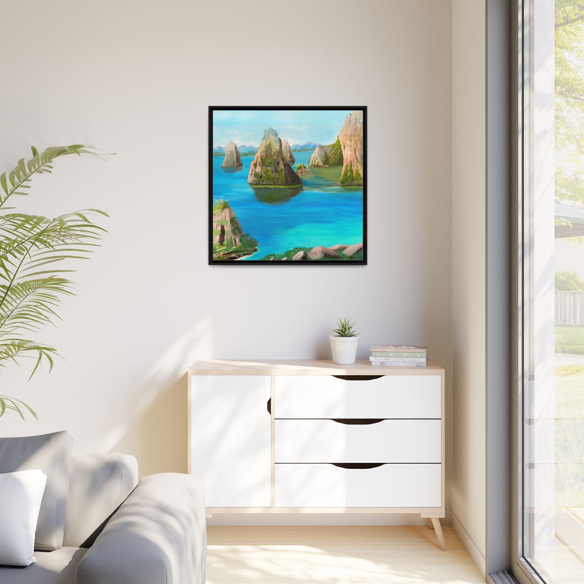 Copy of Tropical Seascape Matte Canvas Print — Framed Island Landscape Wall Art