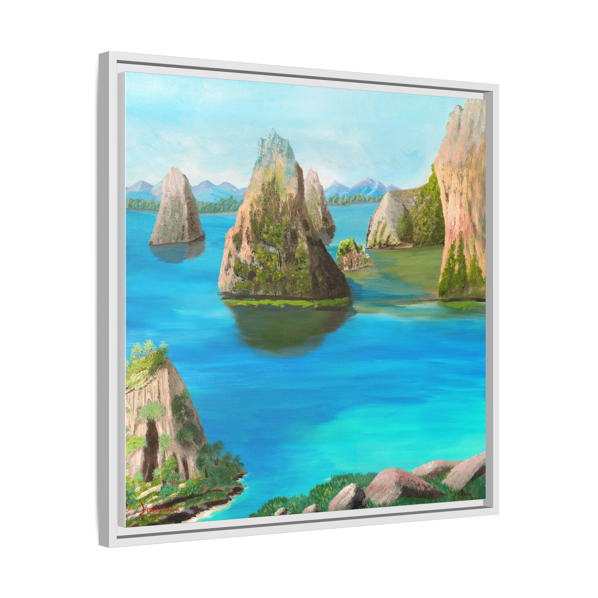 Copy of Tropical Seascape Matte Canvas Print — Framed Island Landscape Wall Art