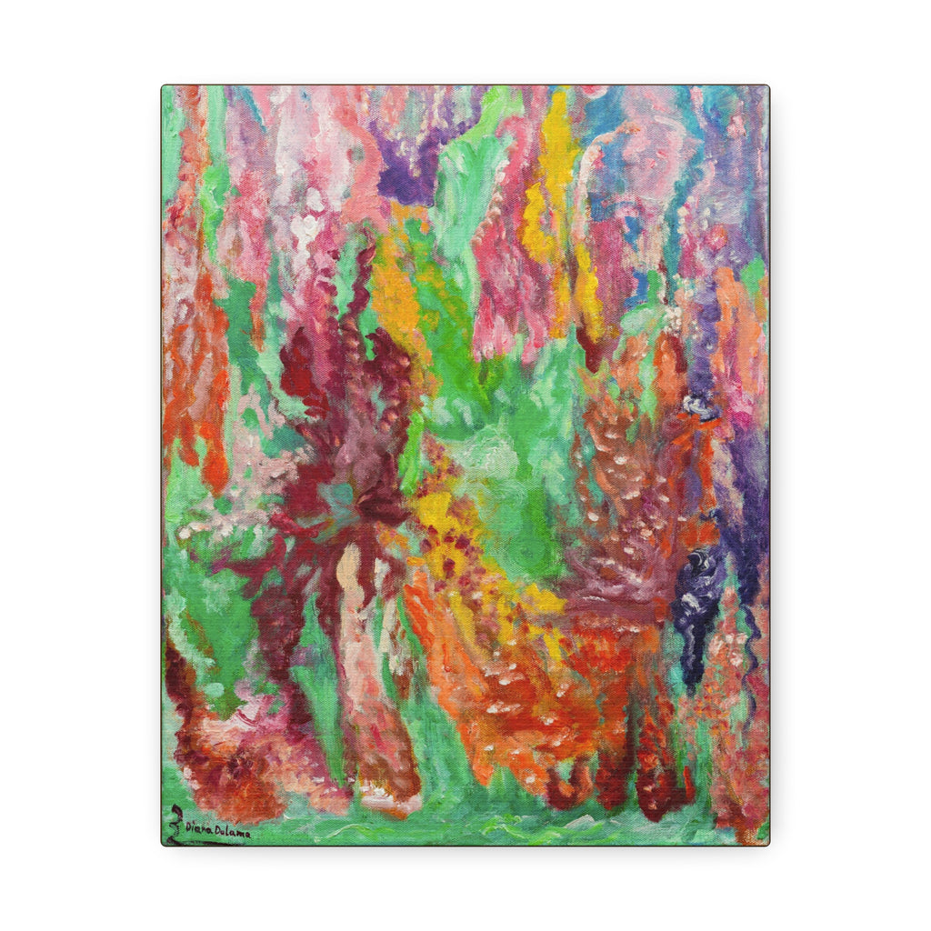 Abstract Color Drip Stretched Canvas