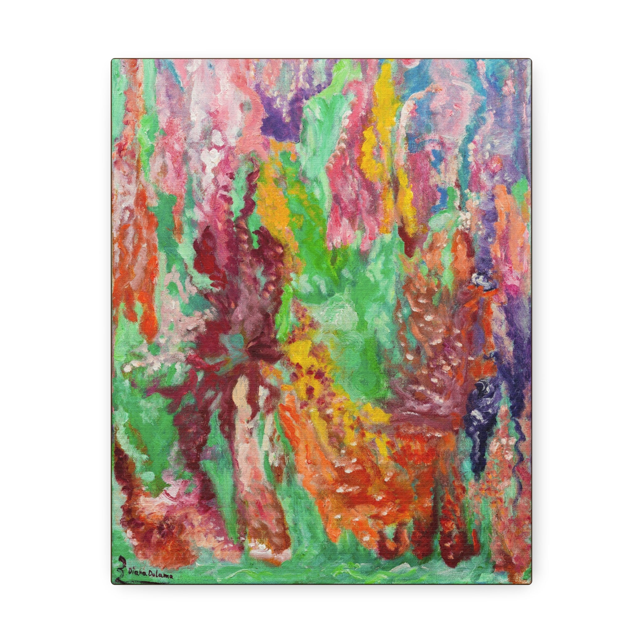 Abstract Color Drip Stretched Canvas